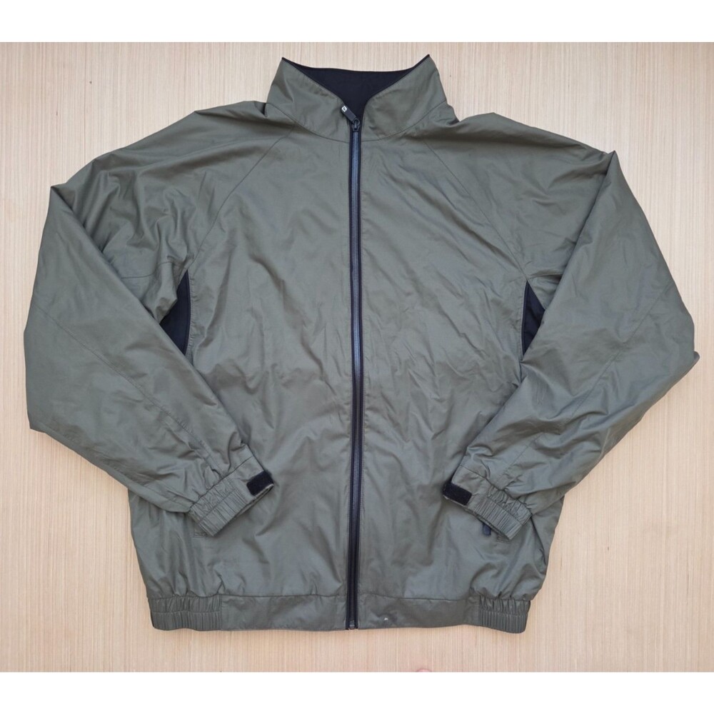 FootJoy DryJoys Tour Collection Full Zip Golf Green/Blk Windbreaker Jacket Sz L